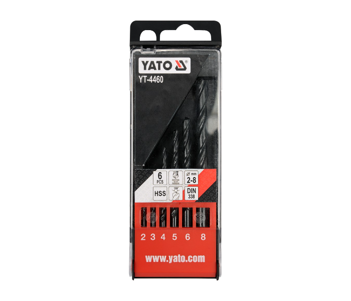 Yato YT-4460 6 Piece High-Speed Steel Twist Drill Bit Set - Black - Zoom Image 2