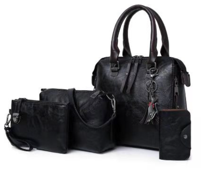 FN-Casual 4 Pieces Handbags Set for Women - Black - Zoom Image