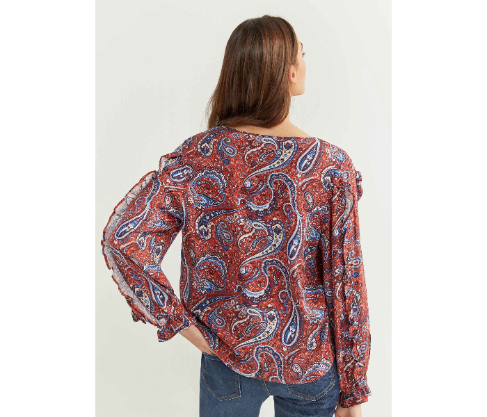 Springfield 679737766 Size 42 Long Sleeve Blouse for Women - Orange - Zoom Image 2