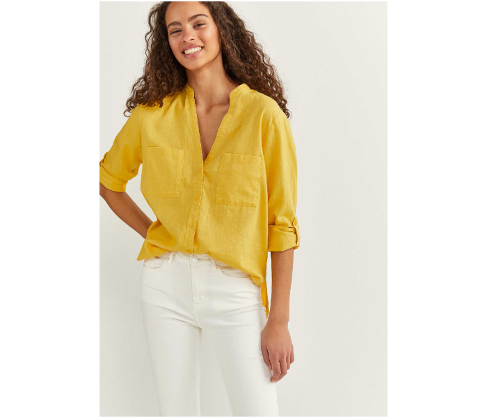 Springfield 679736907 Size 38 Long Sleeve Blouse for Women - Yellow - Zoom Image 1