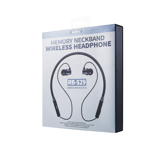 Remax RB-S29 Linton Series Memory Neckband Wireless Headphone -Black - Zoom Image 2