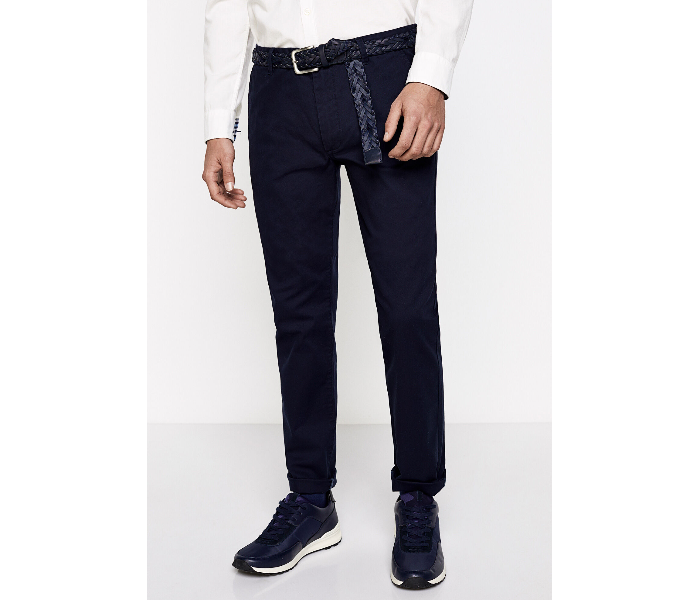 Springfield 155343711 Size 38 Chinos for Men - Dark Blue - Zoom Image 2