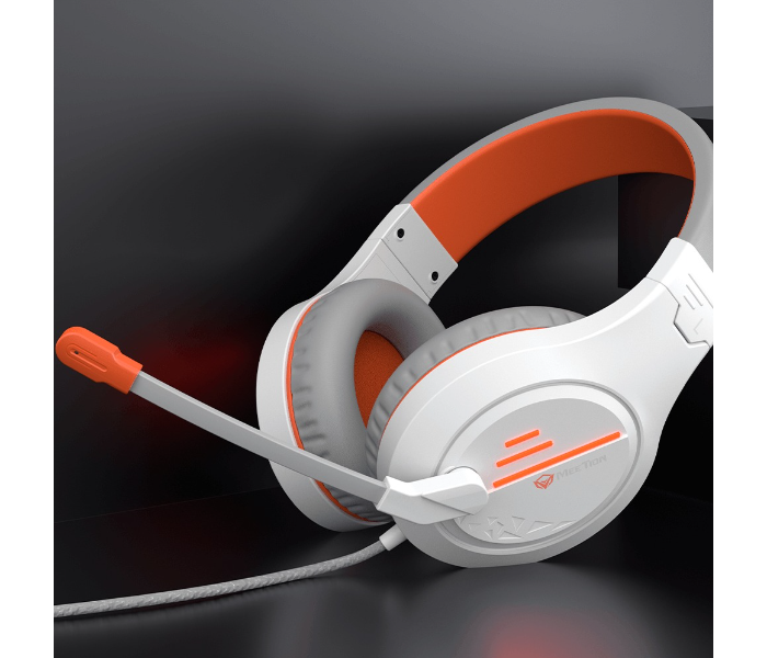 Meetion MT-HP021WO Backlit 3.5mm Audio Pin X 1 with Audio and USB Gaming Headset - White Orange - Zoom Image 4