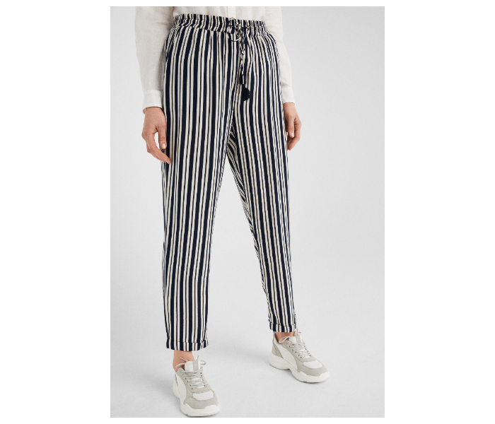 Springfield 683533316 Medium Cotton Pant for Women -White and Blue - Zoom Image 1