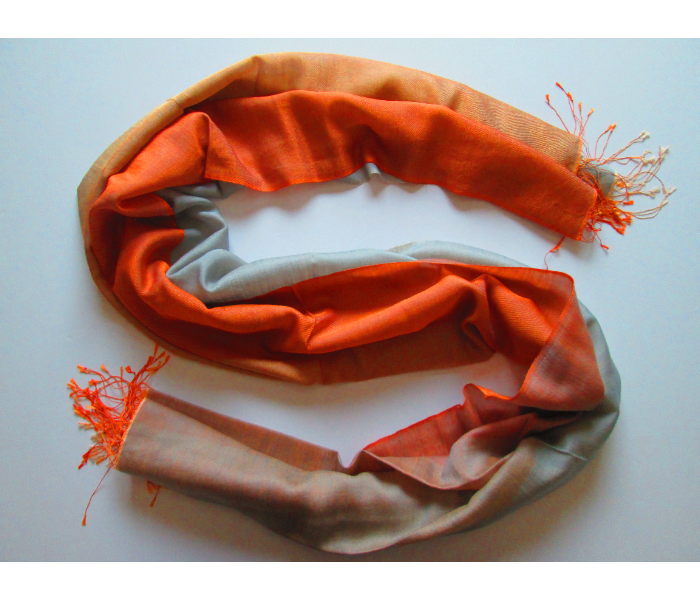 Style It STY-PS-GBO Genuine Hand Woven Pashmina Shawl - Orange - Zoom Image 1