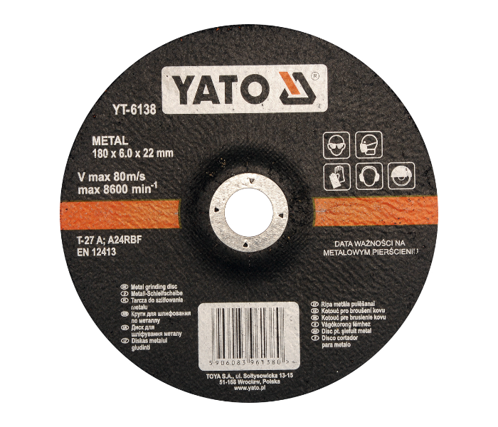 Yato YT-6138 6mm Metal Grinding Disc - Black - Zoom Image