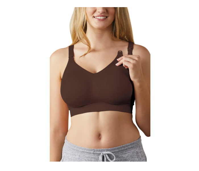 Bravado 1401BA-6 Medium The Body Silk Seamless Cocoa Nursing Bra -Brown - Zoom Image 1