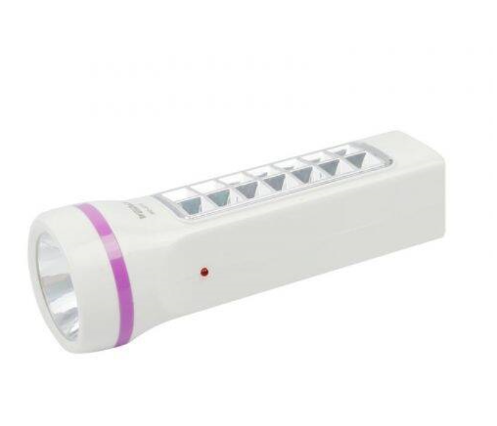 Weidasi WD-327U Portable Rechargeable Torch Light -White and Pink - Zoom Image 1