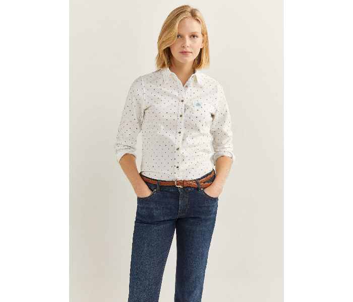 Springfield 679926498 Size 34 Long Sleeve Shirt for Women - White - Zoom Image 3