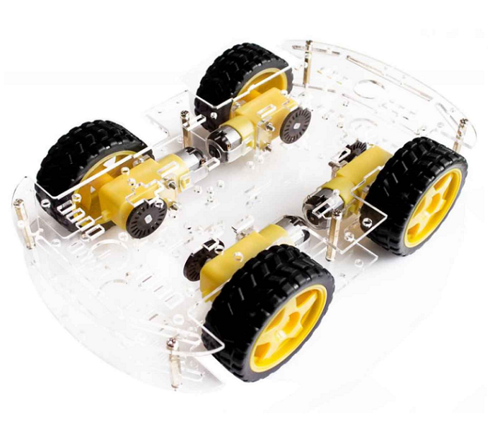 Car Kit 4Wheel Drive Acrylic Chassis -Yellow And Black - Zoom Image