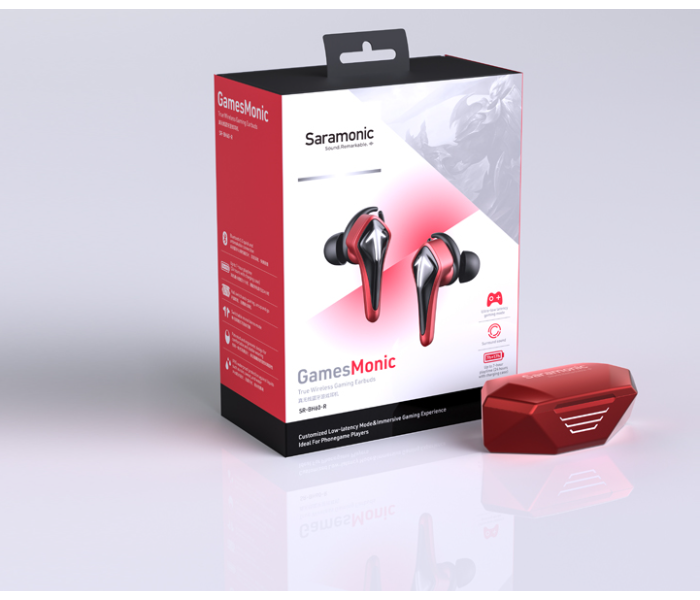 Saramonic SR-BH60-R True Wireless Gaming Earbuds - Red - Zoom Image 6