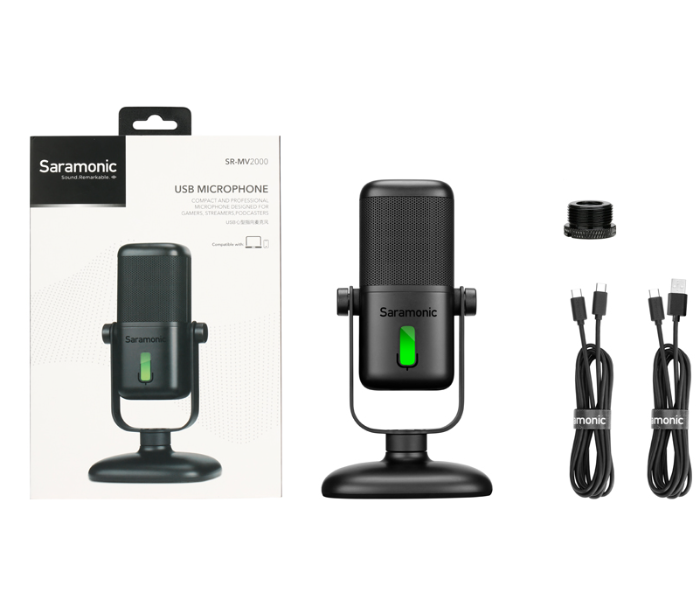 Saramonic SR-MV2000 Large Diaphragm Cardioid USB Studio Microphone - Black - Zoom Image 5