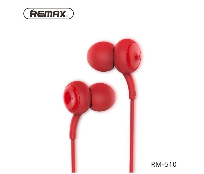 Remax RM-510 High Performance Wired Earphone - Red - Zoom Image 1