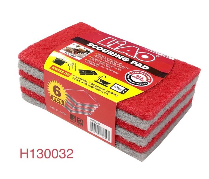 Liao 66718 Kitchen Scouring Pad H130032  - Red - Zoom Image