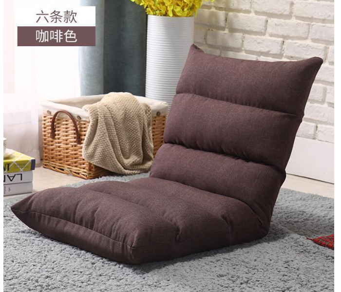 FN-Foldable Cushion Chair Single Small Sofa Bed - Brown - Zoom Image