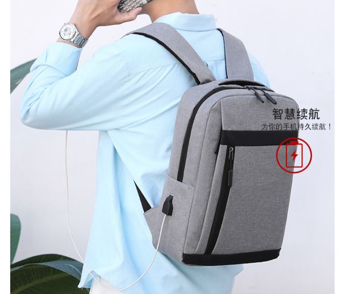 FN Unisex 3 Piece Business Laptop Backpack - Grey - Zoom Image 5