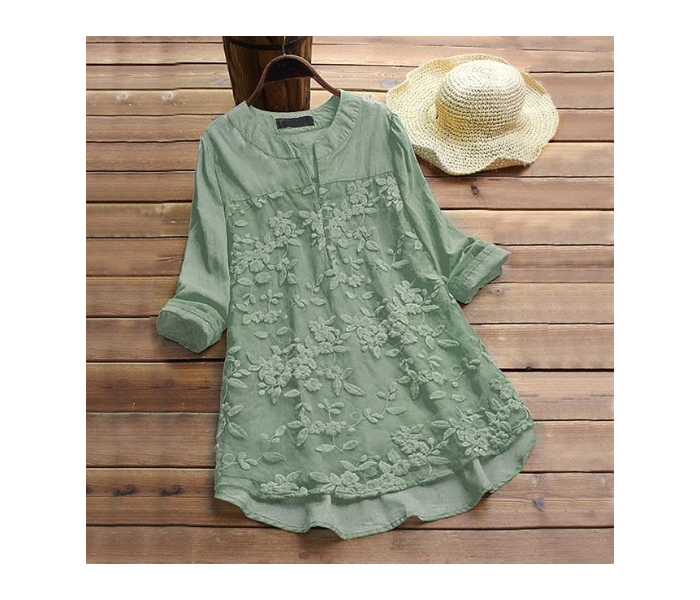 Quny QBM9910-CC07 XL Short Kurti- Green - Zoom Image