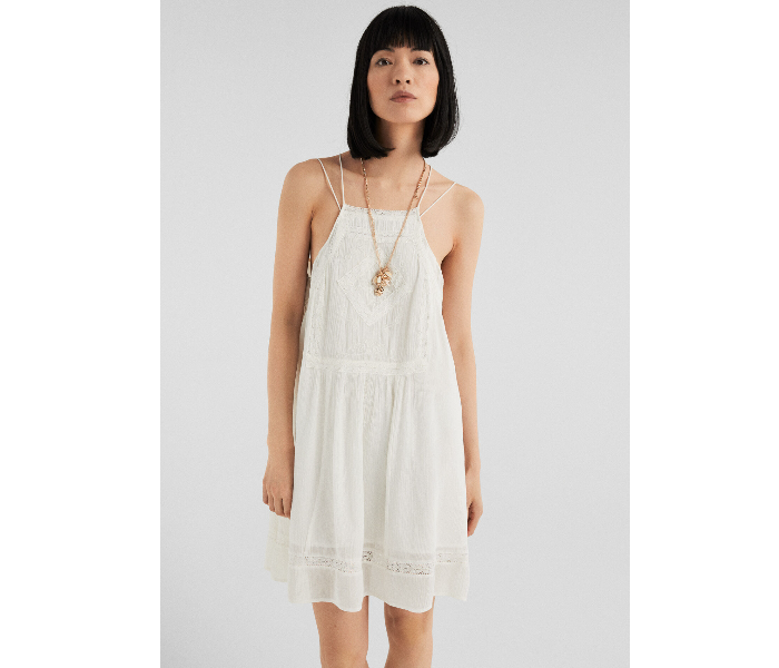 Springfield 795506598 Size 38 Knitted Dress for Women - White - Zoom Image 2