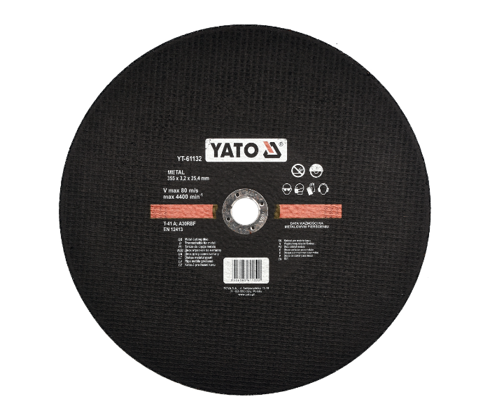 Yato YT-61132 Metal Cutting Disc for YT-82180 Cut Off Machine - Black - Zoom Image