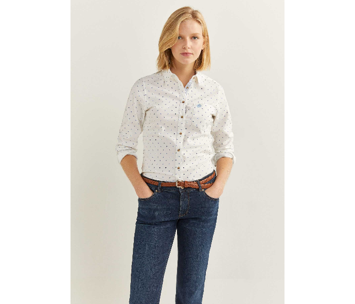 Springfield 679926498 Size 36 Long Sleeve Shirt for Women - White - Zoom Image 3