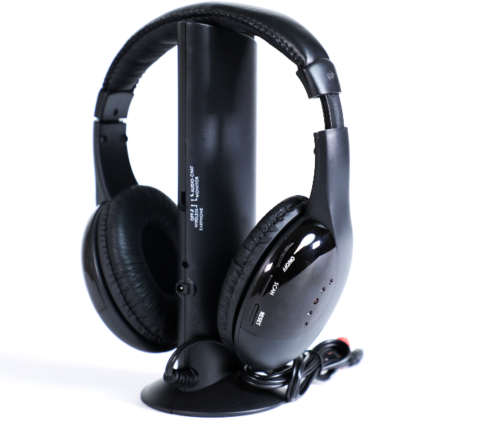 Jongo MH2001 5 in 1 Wireless Headphone with FM Radio - Black - Zoom Image 1