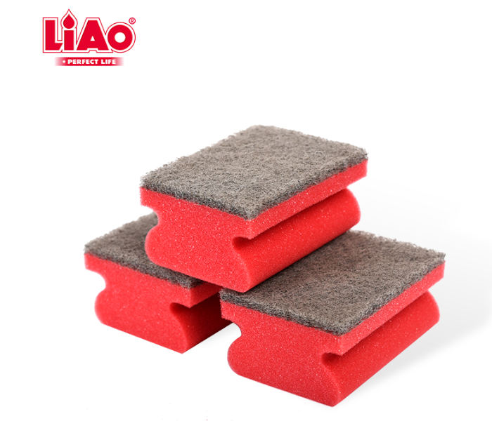 Liao 66731 Kitchen Sponge Scouring Pad H130030  - Red - Zoom Image