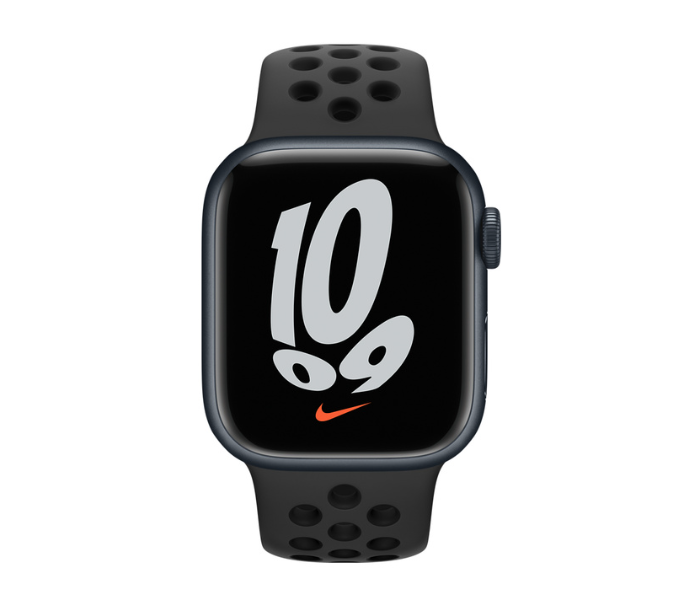 Apple Watch Series 7 GPS 41mm Midnight Aluminum Case with Anthracite Black Nike Sport Band - Zoom Image 2