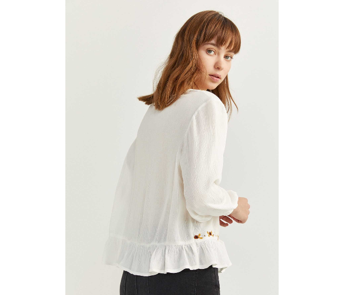 Springfield 679751296 Size 34 Long Sleeve Blouse for Women - Ivory - Zoom Image 3