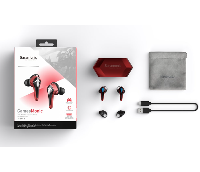 Saramonic SR-BH60-R True Wireless Gaming Earbuds - Red - Zoom Image 4