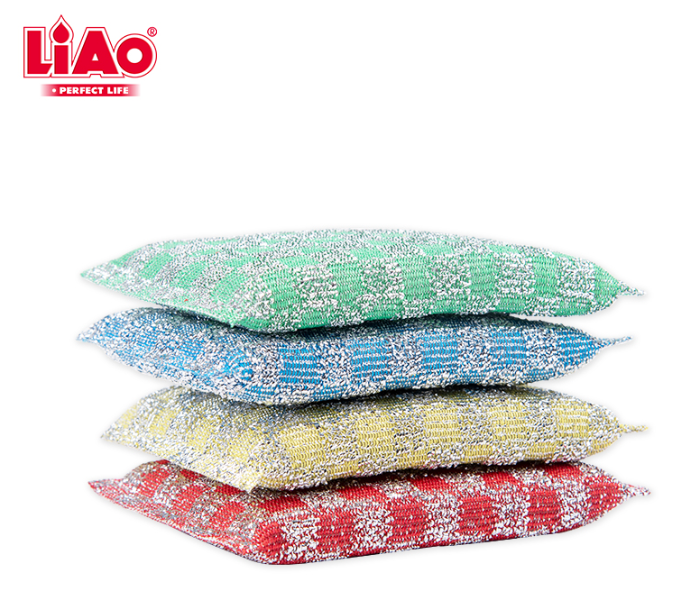 Liao 66639 Kitchen Sponge Scouring Pad Mix Colors F130038 - Zoom Image