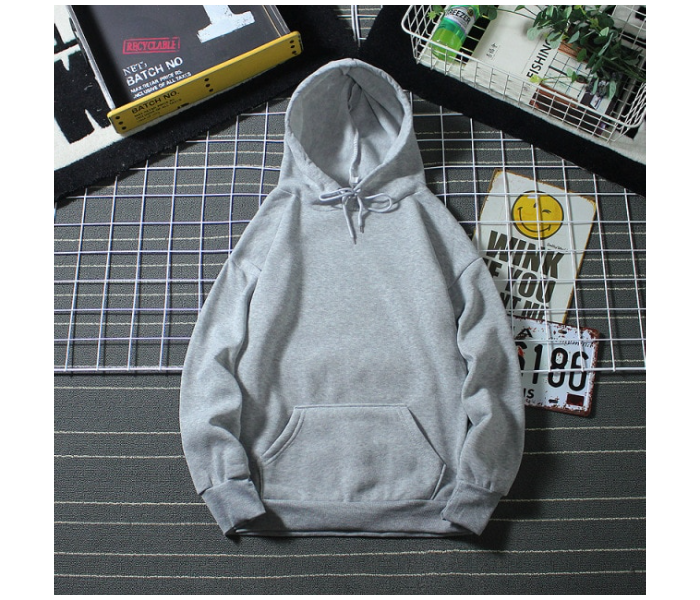 FN-Casual Long Sleeve Unisex Hoodie - Grey - Zoom Image