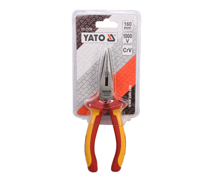 Yato YT-21154 6 Inch Cr-V Steel Insulated Long Nose Plier - Red and Yellow - Zoom Image 3