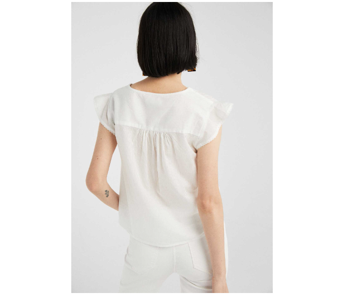 Springfield 681552999 Size 34 Short Sleeve Blouse for Women - White - Zoom Image 2