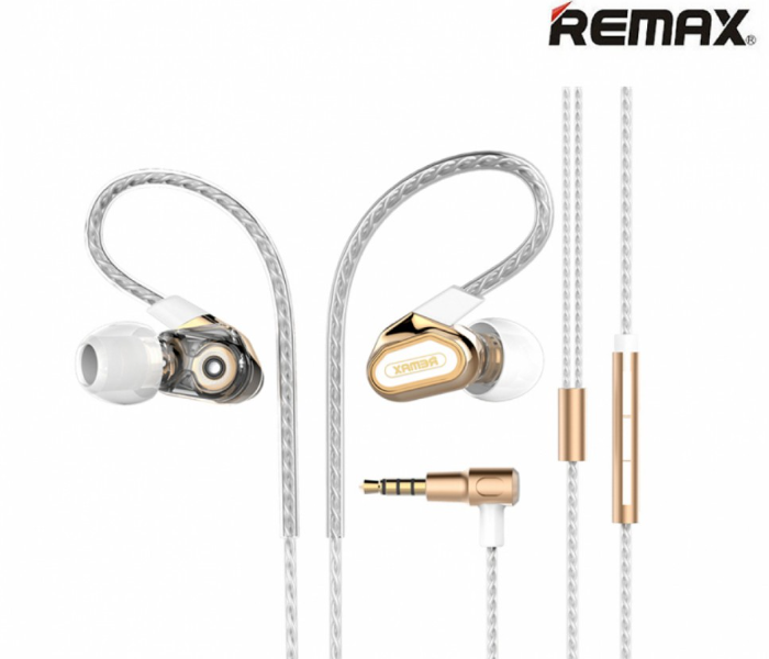 Remax RM-580 Double Moving Coil Wired Earphone - Gold - Zoom Image 1