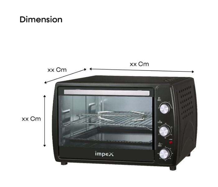 Impex OV 2902 1800W 45 Litre Oven Toaster Grill - Black - Zoom Image 3