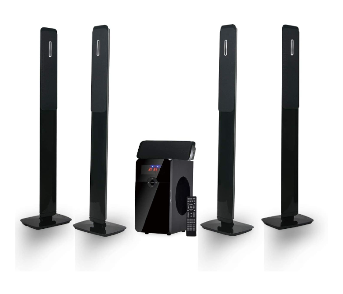 Impex HT 5105 40W Subwoofer Wooden 5.1 Channel Multimedia Home theatre Speaker System with Remote Control - Black - Zoom Image 1