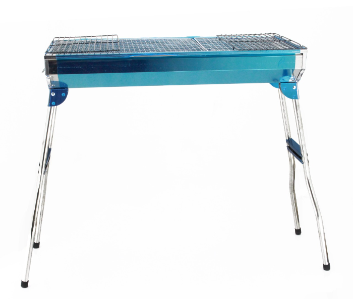 Gitco MD-8009 Stainless Steel Camping BBQ Stand - Blue and Silver - Zoom Image 1