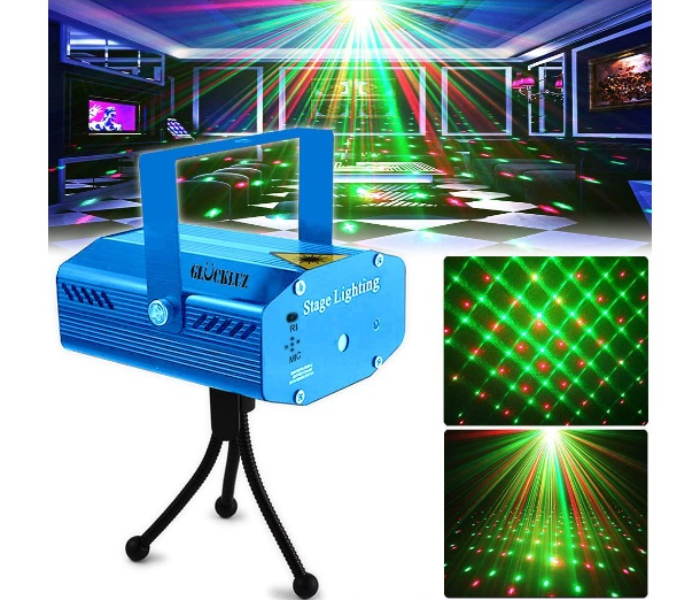 6 in 1 LED 7 Colors Sound Activated Laser Light  - Light Blue - Zoom Image 4