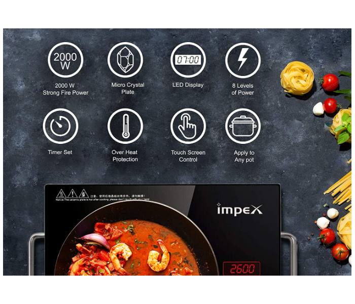 Impex IR 2703 2000W Infrared Induction Cooktop - Black - Zoom Image 4