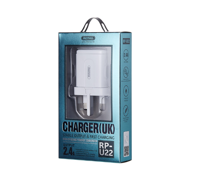 Remax RP-U22 12W Fast Charging Dual USB Charger - White - Zoom Image 2