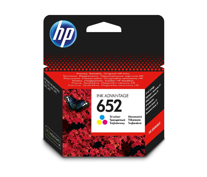 HP 652 F6V24AE Tri-color Original Ink Cartridge - Cyan, Magenta and Yellow - Zoom Image