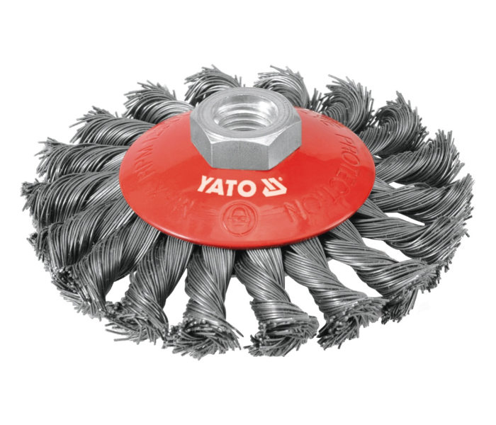 Yato YT-4763 Twist Steel Wire Circular Brush - Red and Silver - Zoom Image