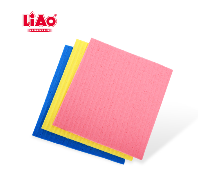 Liao 66641 Cellulose Kitchen Sponge Pad G130048  - Red - Zoom Image