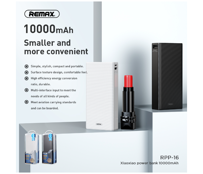 Remax RPP-16 Xiaoxiao 10000mAh Power Bank - Black - Zoom Image 3