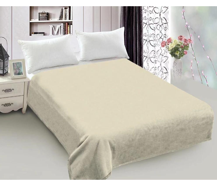 Jongo Soft Double Size 210 X 240cm New Flannel Blanket - Beige - Zoom Image