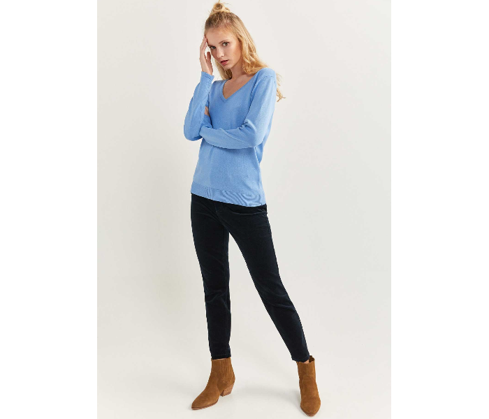 Springfield 133741614 Medium Long Sleeve Knitwear for Women - Light Blue - Zoom Image 1