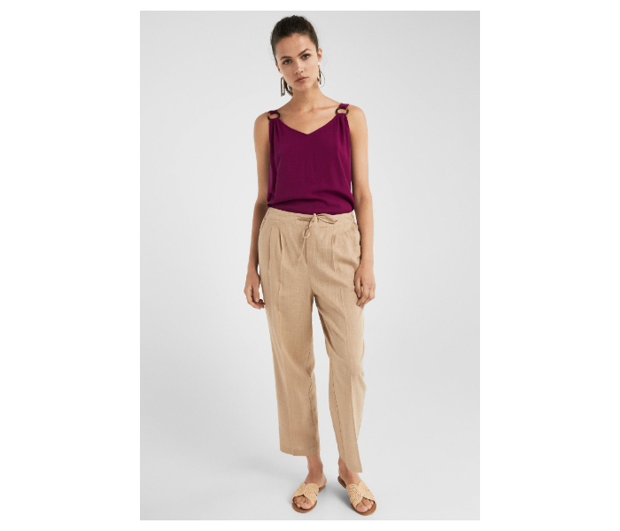 Springfield 683522855 Size 38 Cotton Pant for Women - Beige - Zoom Image 1