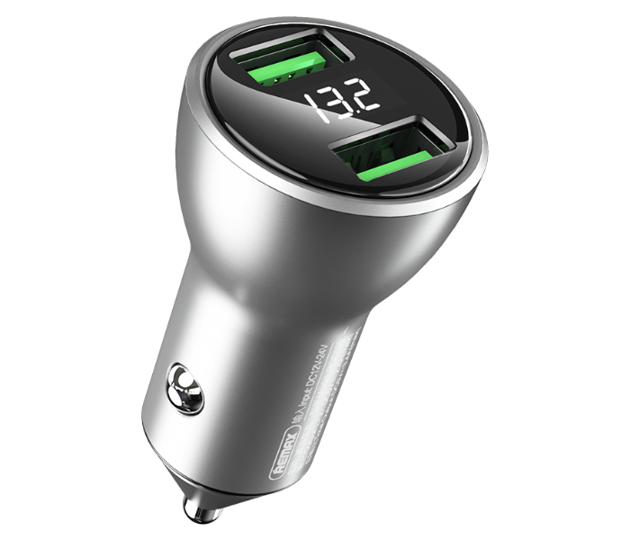 Remax RCC106 Vitor Series 2USB Car Charger - Silver - Zoom Image 1