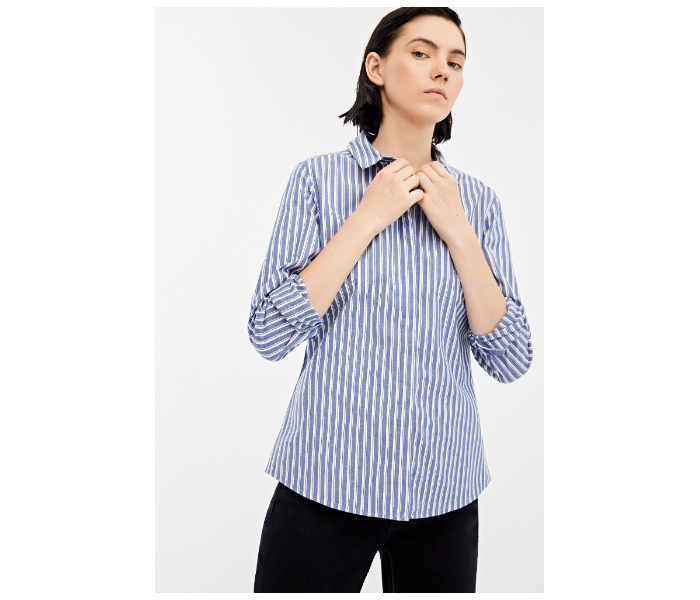 Springfield 679624915 Size 36 Long Sleeve Blouse for Women - Medium Blue - Zoom Image 2