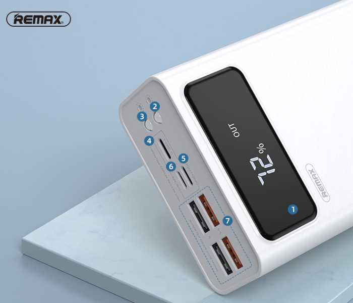 Remax RPP-113 Mengine Series 40000mAh 4 USB Power Bank - White - Zoom Image 2